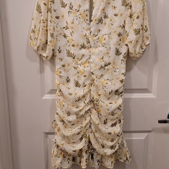 Lush Floral Mini Dress with Ruffle Hem - Picture 4 of 9
